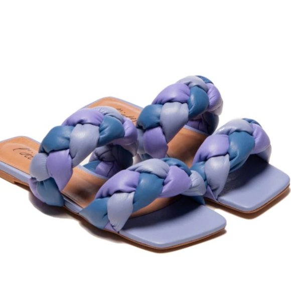 Blue and Purple Leather Sandal (L'intervalle, BRAND NEW, NEVER WORN) - Picture 3 of 3